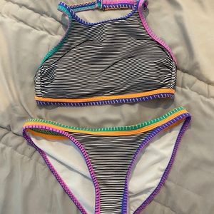 striped bathing suit